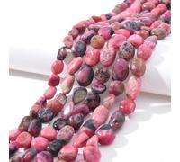 jodaying 6-8mm Natural Rhodochrosite Nuggets Oval Free Tumbled Pebble Semi Precious Gemstone Loose Stone Beads Approx 15.5 inch for DIY Jewelry Making