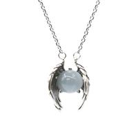 Joddfly Angel Wings Crystal Guardian Pendant Necklace Unisex Gothic Jewelry Gift Necklace Stainless Steel Chain 24 inches, Standard size, Stainless Steel, Crystal