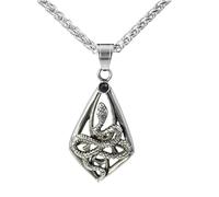 Joddfly Men's Stainless Steel Python Cobra Pendant Necklace Vintage Steel Gothic Style Gift Box Set 24 inches, Standard size, Stainless Steel, No Gemstone