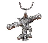 Joddfly Monkey Sun Wukong Fighting Buddha Pendant Amulet, Men's Long Necklace (DSJGB)