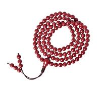 Joddfly Natural Red Cinnabar Mala Beads, 108 Count 6mm Buddhist Prayer Necklace Bracelet, Traditional Tibetan Style