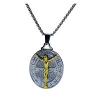 Joddfly Stainless Steel Jesus Cross Pendant Necklace, 24 inches, Standard size, Stainless Steel, No Gemstone