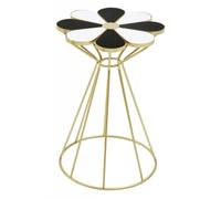 Jodi Black and White Flower End Table
