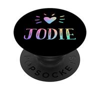 Jodie Gift Heart Rainbow Watercolor Love Name Jodie PopSockets PopGrip: Swappable Grip for Phones & Tablets