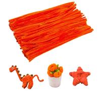 Jodimitty 100 PCS Pipe Cleaners for Craft, Orange Red 30cm x 6mm, Flexible Pipe Cleaners for Arts and Crafts DIY Project, Plush Wire Sculpture Stems Handcraft Decoration