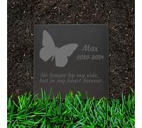 Jodimitty Butterfly Memorial Plaques Pet Grave Stones Personalised Name & Life Span & Message, Memorial Gift Engraved Plaque for Garden Graves Indoor Outdoor Keepsakes, 10cm/15cm/20cm