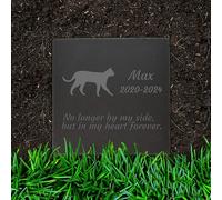 Jodimitty Cat Memorial Plaques Pet Grave Stones Personalised Name & Life Span & Message, Memorial Gift Engraved Plaque for Garden Graves Indoor Outdoor Keepsakes, 10cm/15cm/20cm