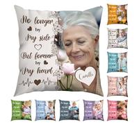 Jodimitty Custom Pillow 50cm Memorial Gift for Loss of Loved One, Personalised Cushions with Photo, Personalised Gifts Grandpa Grandma Keepsake, 2 Side Print, Cushion Cover/Cushion Insert (E)