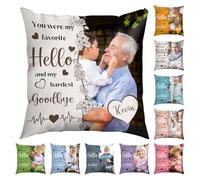 Jodimitty Custom Pillow 50cm Memorial Gift for Loss of Loved One, Personalised Cushions with Photo, Personalised Gifts Grandpa Grandma Keepsake, 2 Side Print, Cushion Cover/Cushion Insert (F)