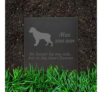 Jodimitty Dog Memorial Plaques Pet Grave Stones Personalised Name & Life Span & Message, Memorial Gift Engraved Plaque for Garden Graves Indoor Outdoor Keepsakes, 10cm/15cm/20cm