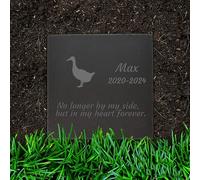 Jodimitty Duck Memorial Plaques Pet Grave Stones Personalised Name & Life Span & Message, Memorial Gift Engraved Plaque for Garden Graves Indoor Outdoor Keepsakes, 10cm/15cm/20cm