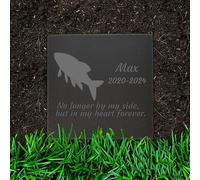 Jodimitty Fish Memorial Plaques Pet Grave Stones Personalised Name & Life Span & Message, Memorial Gift Engraved Plaque for Garden Graves Indoor Outdoor Keepsakes, 10cm/15cm/20cm