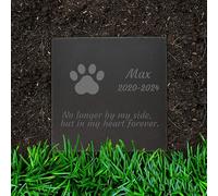 Jodimitty Paw Print Memorial Plaques Pet Grave Stones Personalised Name & Life Span & Message, Memorial Gift Engraved Plaque for Garden Graves Indoor Outdoor Keepsakes, 10cm/15cm/20cm