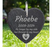 Jodimitty Personalised Pet Memorial Plaque with Hook Stake, Custom Name & Life Span & Message & Pattern, Engraved Plaques Stand Grave Stones Dog Cat Memorial Gifts Keepsakes, 10/15/20cm (Heart)