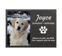 Jodimitty Personalised Pet Memorial Plaques, Color Printing Photo & Name & Life Span & Message, DIY Grave Stones Dog Cat Memorial Keepsakes, Rectangle, 20x15cm