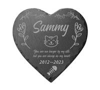 Jodimitty Pet Memorial Plaques Classic, Personalised Pet Name & Life Span & Message, Waterproof Engraved Plaques Love Heart Grave Stones Dog Cat Memorial Gifts Keepsakes, 10cm/15cm/20cm (E)