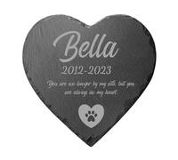 Jodimitty Pet Memorial Plaques Classic, Personalised Pet Name & Life Span & Message, Waterproof Engraved Plaques Love Heart Grave Stones Dog Cat Memorial Gifts Keepsakes, 10cm/15cm/20cm (A)