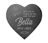 Jodimitty Pet Memorial Plaques Classic, Personalised Pet Name & Life Span & Message, Waterproof Engraved Plaques Love Heart Grave Stones Dog Cat Memorial Gifts Keepsakes, 10cm/15cm/20cm (B)