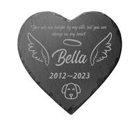 Jodimitty Pet Memorial Plaques Classic, Personalised Pet Name & Life Span & Message, Waterproof Engraved Plaques Love Heart Grave Stones Dog Cat Memorial Gifts Keepsakes, 10cm/15cm/20cm (C)