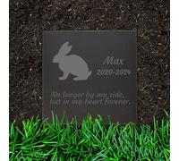 Jodimitty Rabbit Memorial Plaques Pet Grave Stones Personalised Name & Life Span & Message, Memorial Gift Engraved Plaque for Garden Graves Indoor Outdoor Keepsakes, 10cm/15cm/20cm