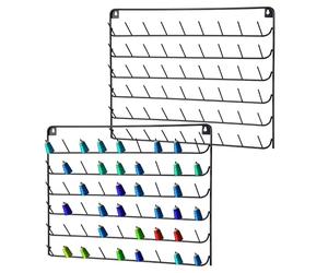 JODOUEEIR Thread Holder Wall Mount, 2 Pack (108 spools), 54 spools Sewing Thread Organizer, Metal, Black