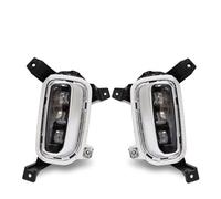 Jodriva 1 Set Car Fog Lights, for Kia, Seltos KX3 2020 2021 LED DRL Daytime Running Light Bumper Driving White 12V Accessories Waterproof Fog Lamp Car Fog Light Assembly(Black KOREA TYPE)