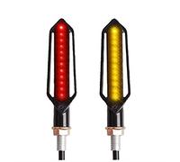 Jodriva 2PCS 24 Light Turn Signals Tail Motorcycle Flowing Water Flashing Blinker Brake Running DRL Flasher Lamp Motorcycle Indicator Light(2pcs stop)