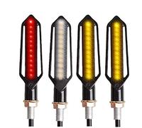 Jodriva 2PCS 24 Light Turn Signals Tail Motorcycle Flowing Water Flashing Blinker Brake Running DRL Flasher Lamp Motorcycle Indicator Light(2 Stop 2 DRL)