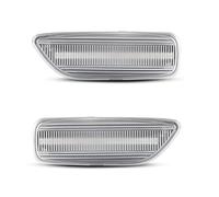 Jodriva 2Pcs Dynamic Amber Turn Signal Light Fender Front Side Marker Lampfit, for VOLVO, S60 S80 V70 II XC90 XC70 Car Indicator Light(Dynamic Clear Case)