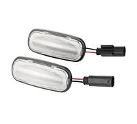 Jodriva 2pcs Flowing Water Side Marker Signal Light Dynamic Side Repeater Indicator, for Land Rover, Discovery 2 Defender Freelander 1 Car Indicator Light(Transparent shell)
