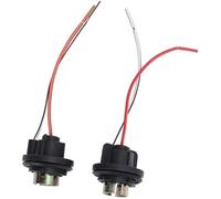 Jodriva 2Pcs Rear Brake Light Socket Holder, Waterproofing Turn Plug Connector, LED Bulb with Wiring Harness, for Car Headlight Tail Lamp Tail Light Bracket(Black 1156)