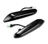 Jodriva 2pcs Smoke Lens Dynamic Flowing Turn Signal Side Marker Light Blinker Lamp, for, E90 E91 E92 E93 E60 E61 E87 E82 E84 Car Indicator Light