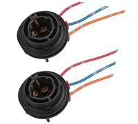 Jodriva 2X 1156 Bulb Holder Copper Wire ABS Socket Connector P21W / BA15S Brake Light Turn Signal Tail Stop Rear LED Base Tail Light Bracket(Black 1157)