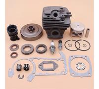 Jodriva 49mm Cylinder Piston Clutch Drum 3/8" 8T 7T Sprocket Rim Kit, for MS361 MS 361, Intake Oil Seal Gasket Set Chainsaw Crankshaft Bearing Kit