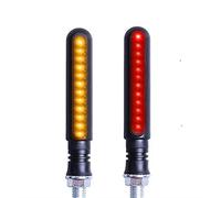 Jodriva 4PCS Motorcycle Flasher Light Turn Signals Flowing Water Lights Tail Running Blinker DRL Indicators Motorcycle Indicator Light(2pcs stop)