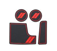Jodriva Anti Slip Gate Slot Cup Mat, for DODGE, Charger 2015 2016 2017 2018 2019 Non Slip Pad Accessories Internal Slot Mat Sticker Car Door Slot Mat(Charger 4pcs RED-L)