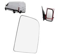 Jodriva automotive mirror glass for door Right Driver Side Heated Upper Wing Mirror Glass, for Mercedes-Benz Sprinter, for Vw, for Volkswagen 2006-2018 A0028115333(BLACK Right Upper Non Heated)