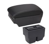 Jodriva Car Accessories, for ford, for Fiesta, 2011-2018 Car Armrest Box Centre Console Storage BoxCar Armrests Car Armrest Box(BLACK A3 Black White 7usb)