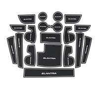 Jodriva Car Anti Slip Gate Slot Cup Mats, for Hyundai, for Elantra, 2016 2017 2018 Accessories Non Slip Mat Car Interior Door Pad 19pcs Set Car Door Slot Mat(White)
