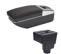 Jodriva Car Armrest Box Car Accessories Center Storage Box Center Console Armrest, for ford, for Ecosport, 2013 2014 2015 2016 2017 Car Armrest Box(BLACK C1 Black Red No Usb)