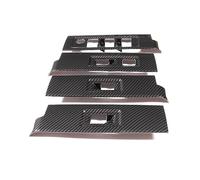Jodriva Car Carbon Fiber Black ABS Car Window Glass Lift Switch Decoration Cover Trim Stickers, for Toyota, for Tundra, 2022 2023 Window Switch Trim