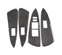 Jodriva Car Carbon Fiber Center Control Gear Shift Handbrake Lever Window Lift Door Bowl Panel Cover Frame Trim, for Toyota, for RAV4, 2006-2012 Window Switch Trim(Window Lift)