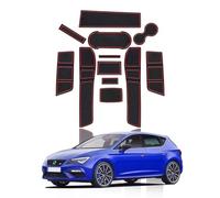 Jodriva Car Door Groove Pad Leon Cupra 5F 2017 2018 2019 Anti-Slip Door Gate Slot Mats Auto Interior Accessories Red 12 Pcs Car Door Slot Mat