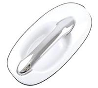 Jodriva Car Door Handle Cover Car Side Door Handle, for Kia, for Carnival 2000-2006 Outer Outside Front White(Black Rear Left)