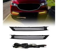 Jodriva Car Front Bumper Daytime Running Light, for Mazda, CX-5 CX5 2017 2018 2019 3 Colors LED Fog Lamp Turn Signal Light Accessories Fog Lamp Car Fog Light Assembly