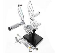 Jodriva CNC Reversed Rearset Footpeg Fits 749 999 748 919 996 998 GP Shifter Adjustable Motorcycle Footrest Rear Set Foot Peg Motorcycle Foot Peg(Silver)