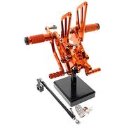 Jodriva CNC Reversed Rearset Footpeg Fits CBR600F CBR 600F F1 F2 F3 1987-2007 GP Shifter Adjustable Motorcycle Footrest Foot Pegs Motorcycle Foot Peg(Orange)