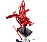 Jodriva CNC Reversed Rearset Footpeg Fits CBR600F CBR 600F F1 F2 F3 1987-2007 GP Shifter Adjustable Motorcycle Footrest Foot Pegs Motorcycle Foot Peg(Red)