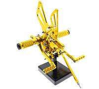 Jodriva CNC Reversed Rearset Footpeg Fits CBR600F CBR 600F F1 F2 F3 1987-2007 GP Shifter Adjustable Motorcycle Footrest Foot Pegs Motorcycle Foot Peg(Gold)