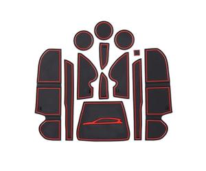 Jodriva Door Groove Dust-proof Pad, for Ford, for Escape Kuga 2013~2016 Rubber Anti-slip Mat Cup Storage Gate Slot Interior Sticker Auto Rug Car Anti-Slip Mat(Red)